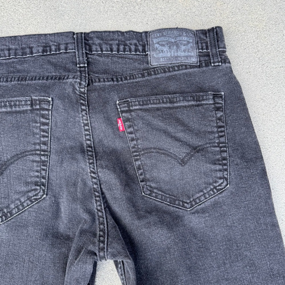 Levi's 511 Slim Fit Jeans Mens 36x32 Black Denim Pants
